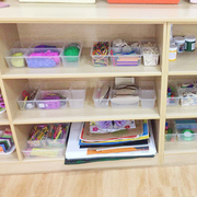 幼儿园美工盒塑料储物格透明盒桌面收纳分隔分类整理盒
