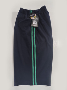 可中小学生男女校裤藏青色夏季短裤两道1厘米深墨绿杠条有兜