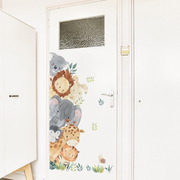 北欧儿童房装饰卧室幼儿园墙面门贴纸墙纸自粘墙贴画卡通动物墙贴