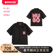 hugoboss男士hugo系列，logo胶印超大版型短袖，衬衫t恤衫50490648