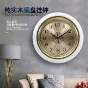 欧式实木钟表时尚时钟挂钟客厅静音石英钟家用简约创意卧室圆挂表