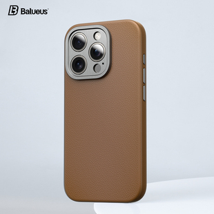balueus适用苹果15promax手机壳iphone15pro保护套，magsafe磁吸高级感真皮，15全包金属镜头por黑色pm高端ip