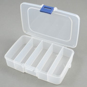 固定格透明塑料收纳盒有盖发夹夹子梭芯分装分类多格带隔断小盒子