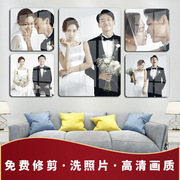 5OH3婚纱照相框 挂墙放大水晶照片墙组合洗照片加全家福相片打印