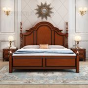 美式实木床1.8米双人床现代简约1.5m2米欧式仿古主卧高箱储物加厚