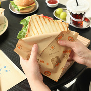 三明治包装纸防油一次性食品级，野餐打包三文治汉堡饭团，手抓饼纸袋