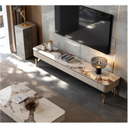 意式轻奢岩板电视柜茶几，组合现代简约小户型客厅，高端烤漆地柜
