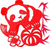 动物熊猫手工剪纸半成品 学生儿童趣味