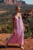 秘鲁小众柔软中东风格波西米亚度假长裙吊带纯色无袖连衣裙