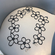 花朵链条包包配饰珍珠五瓣花，包链斜挎个性编织diy手工串珠材料包