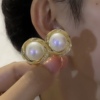 纯银针高级感名媛珍珠，耳钉2023年潮大气耳环，韩国气质网红耳饰