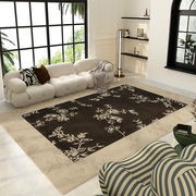 黑色客厅地毯免洗可擦美式复古轻奢高级沙发茶几卧室法式防水地垫