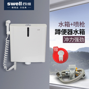 swell四维卫浴厕所顶按双排冲水箱冲水器塑料水箱3125