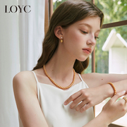 LOYC金色珍珠项链轻奢高级感手链套装925银小众百搭锁骨链