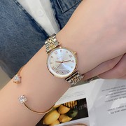 女时尚表带质罗马复古手表表盘，ins风简约圆形石英普通国产腕表