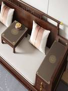 新中式实木沙发扶手垫子老式红木长椅垫皮革防滑保护垫子四季通用