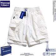 WASSUP Line潮牌运动短裤男休闲夏季宽松五分裤针织卫裤直筒裤子