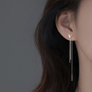 S925纯银蝴蝶长款流苏耳线耳饰耳坠超仙设计感高级韩版气质轻奢潮