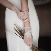 WG092婚纱手套 优雅串珠白色新娘婚纱礼服影楼拍照晚宴会配饰