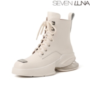 SEVEN LUNA~国内2023秋冬英伦风白色厚底马丁靴短靴女SLMK560