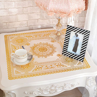 高档pvc 镂空餐垫 床头柜盖布  茶几垫 桌垫 万能盖布烫金