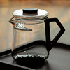 月牙公道杯木把带茶滤网日式玻璃公杯加厚分茶器茶漏一体茶海套装