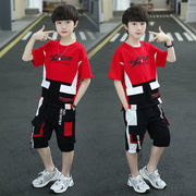 童装男童夏装套装2023夏季儿童洋气短袖网红男孩帅气两件套潮
