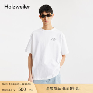 holzweiler男士青春流行宽松salt品牌标志，logo短袖t恤
