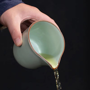 汝窑公道杯茶海分茶器家用开片可养冰裂纹汝瓷，陶瓷茶具茶道公杯