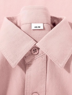 100%棉衬衣2024年春装洋气粉红色，纯棉长袖衬衫女法式气质上衣