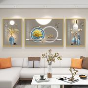 客厅装饰画现代简约沙发背景墙，画北欧式三联壁画，晶瓷有框抽象挂画