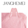 JANGHEMEI圆领包边T恤修身长袖上衣夏季设计感纯色针织衫
