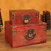 小木盒子复古收纳盒大号木箱子带锁家用首饰储物盒收藏盒密码箱