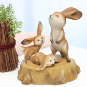 断色3折 树脂兔子娃娃家居装饰品摆件创意摆设可爱卡通动物