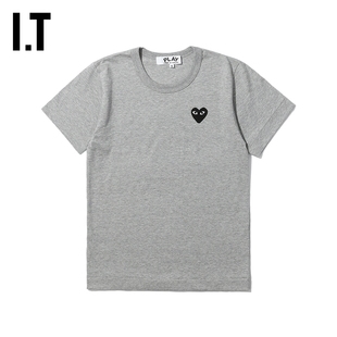 IT CDG PLAY COMME des GARÇONS川久保玲女装短袖T恤黑色爱心刺绣