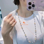 橘子小姐在日本6-7mm银蓝巴洛克毛衣链75+5cm手链项链随意搭