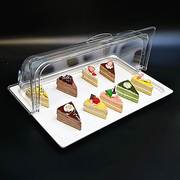 长方形带盖面包蛋糕托盘，仿瓷密胺食物，展示盘自助餐水果盘点心盘子