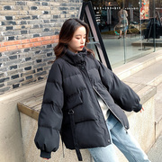 2023冬季韩版羽绒服女短款立领小个子加厚时尚外套面包棉服潮