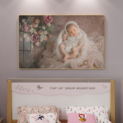 相框挂墙定制儿童宝宝床头，照片婚纱照裱框洗全家福水晶相片高级感