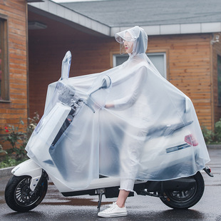 电动自行车雨衣男女款单双人全身长款加大摩托车骑行透明雨披成人