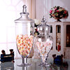 水晶欧式玻璃糖果罐带盖储物罐大号，家居软装玻璃，糖缸婚庆甜品摆件