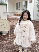 女童环保皮草外套，2023冬季洋气，韩系童装宝宝冬装毛毛大衣网红