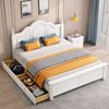 家用加厚双人床经济型出租房欧式实木床简约现代单人床实木卧室床
