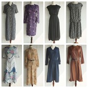 日本製vintage复古着孤品巴洛克森系小清新棉质雪纺连衣裙