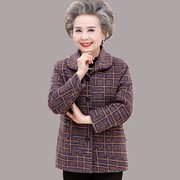 妈妈装春装外套中老年，女装短款毛呢上衣奶奶，春秋60-70岁修身