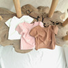 韩版夏季ins短袖婴儿棉T恤婴幼童纯色简单潮搭打底衫男女童T恤衫