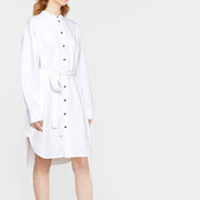 VICTORIA BECKHAM设计师买手店圆领白色纯色衬衫洋装连身裙