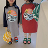 女童长袖连衣裙春季儿童t恤裙子韩版女孩卡通洋气卫衣裙