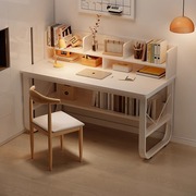 书桌书架一体台式电脑桌家用卧室桌子学生出租屋写字桌简易学习桌
