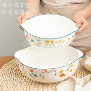 田园风2022双耳汤碗家用陶瓷，防烫拉面碗餐具，汤面条(汤面条)碗汤盆餐具